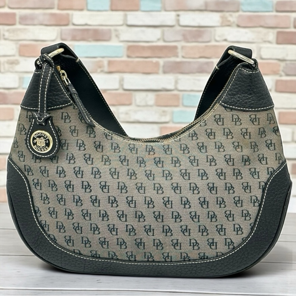Dooney & Bourke Vintage Monogram Canvas & Leather Hobo Shoulder Bag